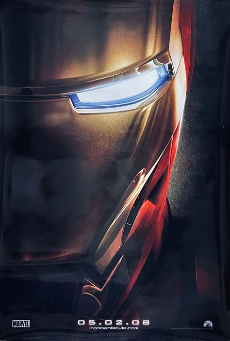 Original Iron Man Movie Poster Marvel Studios Robert Downey Jr