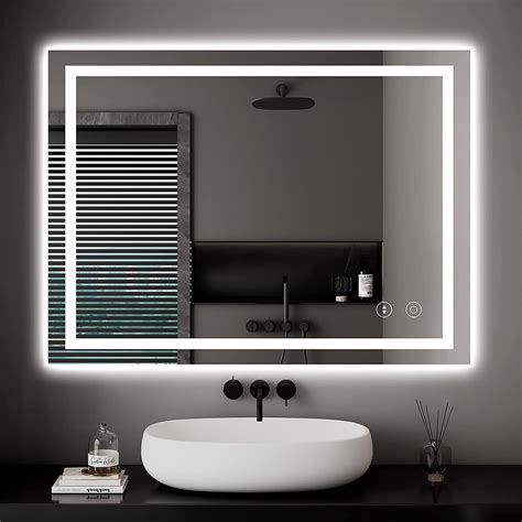 Buy Dripex Bathroom Mirror With Led Lights 500 700 Mm Illuminated Backlit Wall Ed Vanity