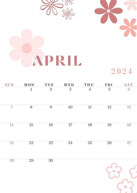 April Calendar 2024 April Calendar Calendar Background Study