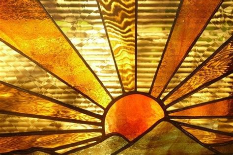 Sunrisesunset Over Hills In Stunning Stained Glass