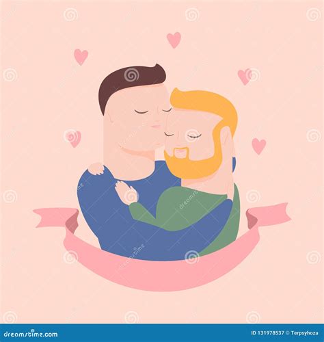 Vector Illustration Of Male Homosexual Couple Stock Vector