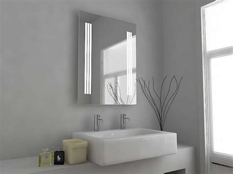 Modern Mirror Design Illuminated Bathroom Mirror With Sensor Demister Pad And Shaver Socket