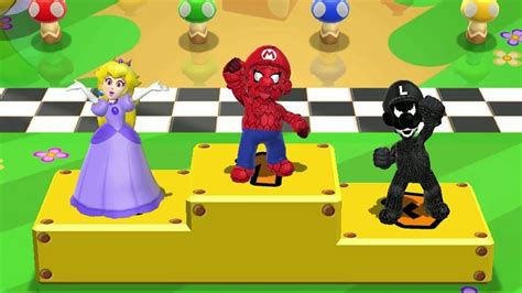 Mario Party 9 Minigames Spider Mario Vs Venom Luigi Vs Dark Peach Vs
