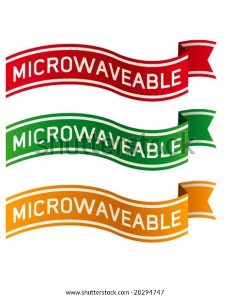 Microwaveable Banners Food Product Packaging Print Stock Vector