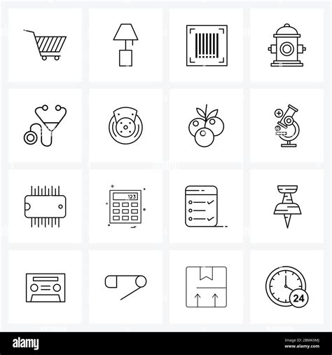 16 Universal Line Icon Pixel Perfect Symbols Of Medical Trash Living