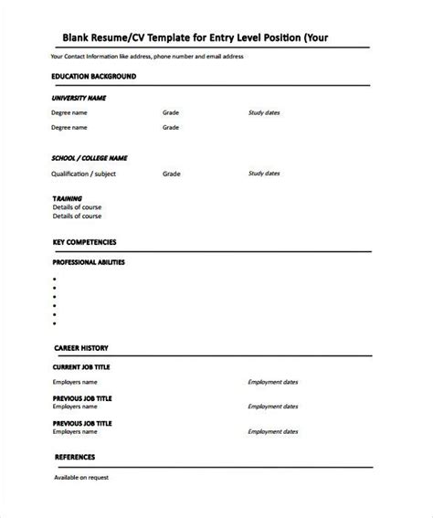 Blank Resume Template 15 Free Psd Vector Eps Ai Format Download