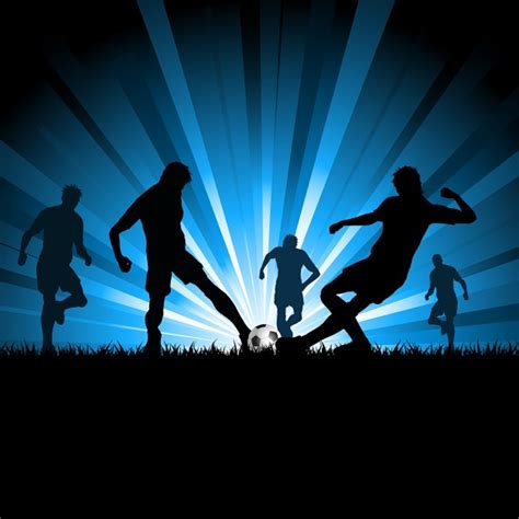 Promote the next sports event that you going to organize with our sports flyer templates if you aim at making this event of yours a successful one. Siluetas de hombres jugando al fútbol | Descargar Vectores ...