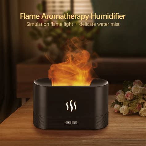 air humidifier aromatherapy diffuser ultrasonic cool mist maker fogger led essential oil flame