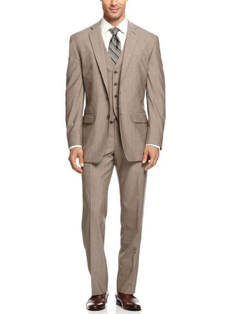Our men's suit collection featuring considered cuts, premium fabrics and clever designs is just that. Calvin Klein Mens 3pc Suit 42 Short 42S Vest Light Tan ...