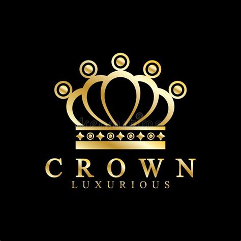 Gold Crown Icons Queen King Golden Crowns Luxury Logo Design Vector On