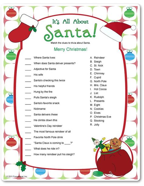 All About Santa No Link Christmas Games Christmas Party Games