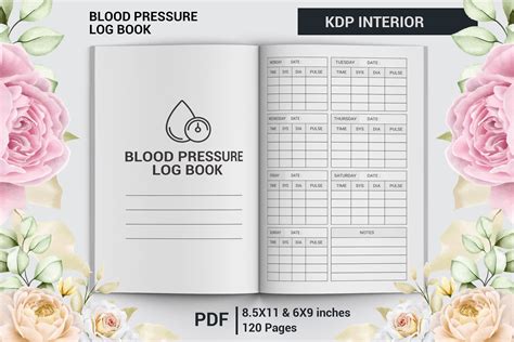 Blood Pressure Log Book Kdp Interior Graphic By Hilltract · Creative