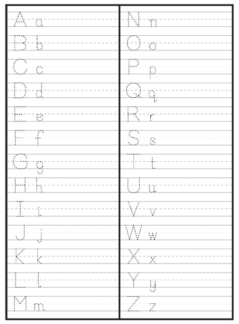 English Alphabet Writing Practice Sheets