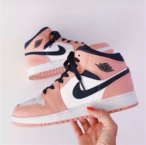 Nike Air Jordan 1 Mid Pink Quartz Womens Fashion Footwear Sneakers