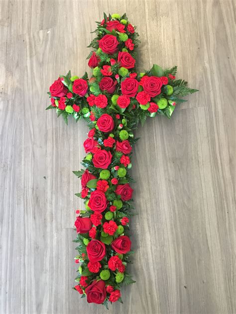 01206 843461 your colchester florist. Cross in funeral flowers | Church flower arrangements ...