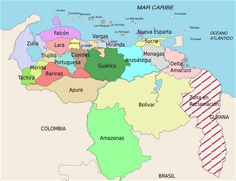 Mapa De Venezuela Y Sus Estados