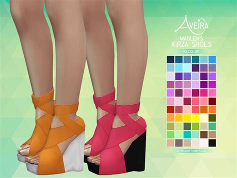Aveiras Sims 4 Madlens Kirza Shoes Recolor 66 Colors
