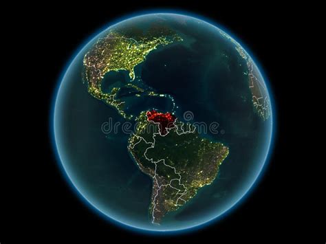 Venezuela On Planet Earth From Space At Night Stock Image Image Of