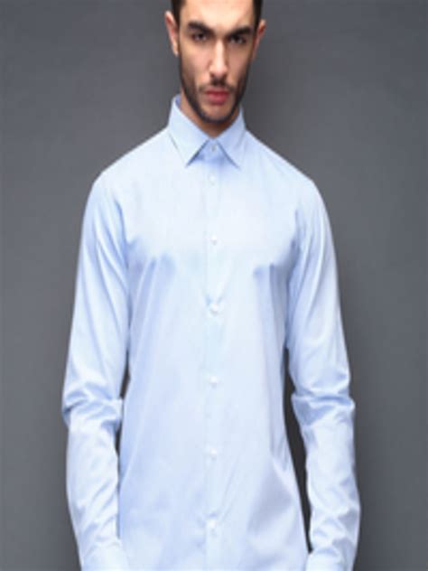 buy selected blue smart casual shirt shirts for men 1208094 myntra