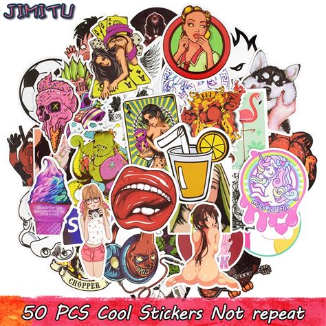 50 Pcs Cool Stickers Sexy Graffiti Anime Funny Sticker For Adult To Diy Suitcase Laptop Bumper