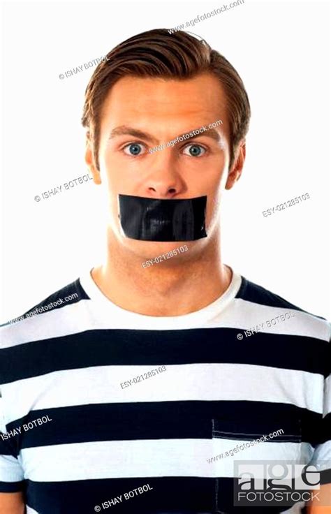 Man With Duct Tape Over His Mouth Stock Photo Picture And Low Budget Royalty Free Image Pic