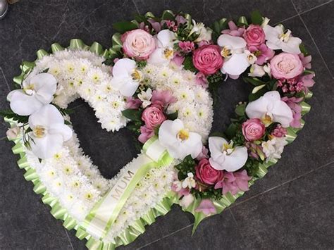 Linked Double Heart Tribute Funeral Flowers Sheffield
