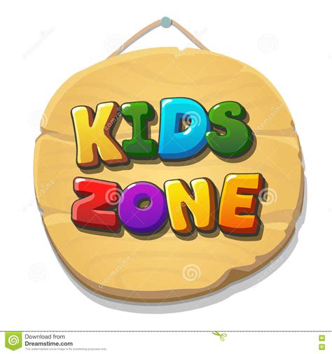 Kids Zone Sign Or Banner Children Playground Vector Illustration