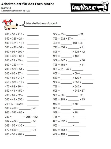 Mathe Übungen Klasse 3 Tagliche Ubungen Addition Im Zr 100 Abc Mathe