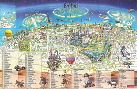 Large Detailed Tourist Map Of Dubai City Dubai Uae United Arab