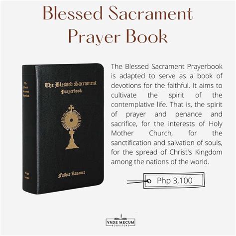 The Blessed Sacrament Prayer Book Fr Fx Lasance Shopee Philippines