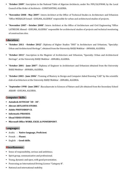 CV ARCHITECT par HOUSSAM EDDINE SERIDI - Fichier PDF