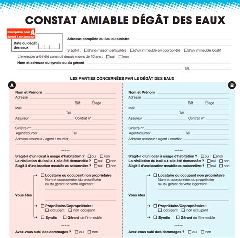 Constat Amiable Degat Des Eaux Remplissable Fill Out Sign Online My
