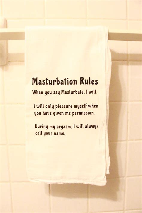 Masturbation Rules Towel Kinky Gift For Lovers Bdsm Rules For Submissive Bedside Towel Cum