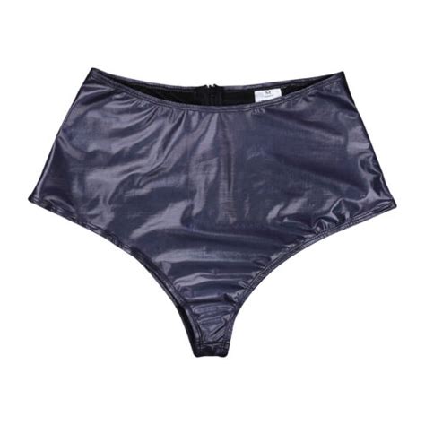 womens shiny leather high waisted booty shorts briefs panties rave dance bottoms ebay