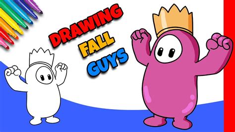 How To Draw Fall Guys Character Youtube
