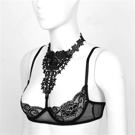Women Sexy Lingerie See Through Sheer Lace Bra Bralette Adjustable