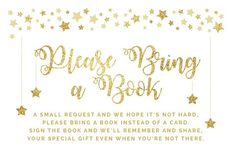 Free Printable Bring A Book Instead Of A Card

