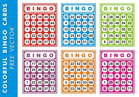 Colorful Bingo Cards Free Vector Bingo Cards Printable Free