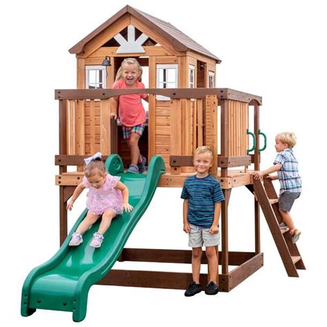 Backyard Discovery Scenic Heights Outdoor Cedar Playhouse With Kitchen