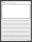 Printable primary paper with dotted lines, regular lined paper, and graph paper. Lined Paper With Picture Box Worksheets & Teaching Resources | TpT