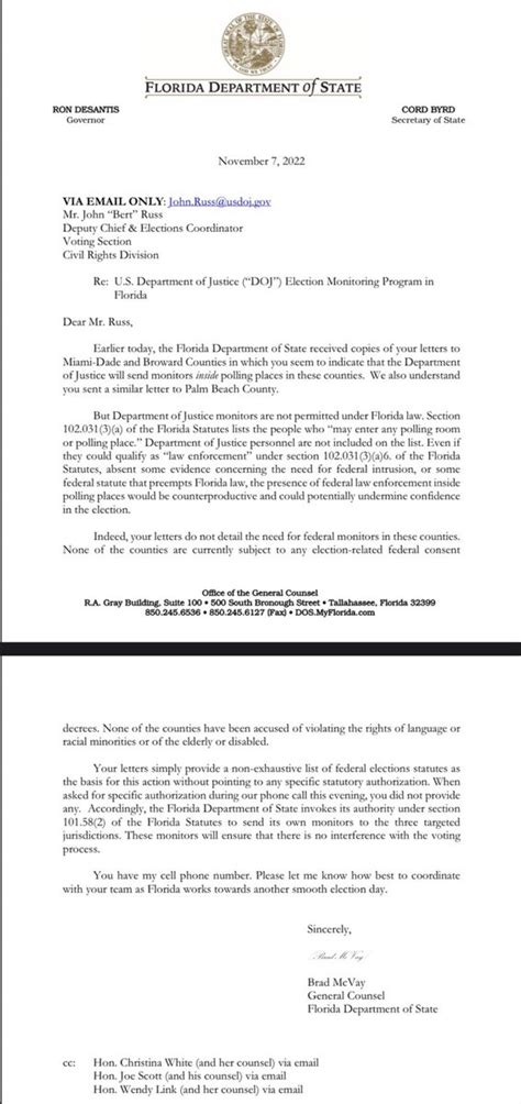 Dani Davidson On Twitter Florida Department Of State Sent A Letter To