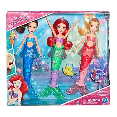 Disney Princess Ariel And Sisters Fashion Dolls 3 Pack Of Mermaid