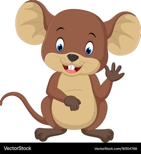 Cute Mouse Cartoon Waving Royalty Free Vector Image