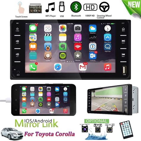7 Hd Touch Screen 2 Din Car Stereo Player Androidios Mirror Link