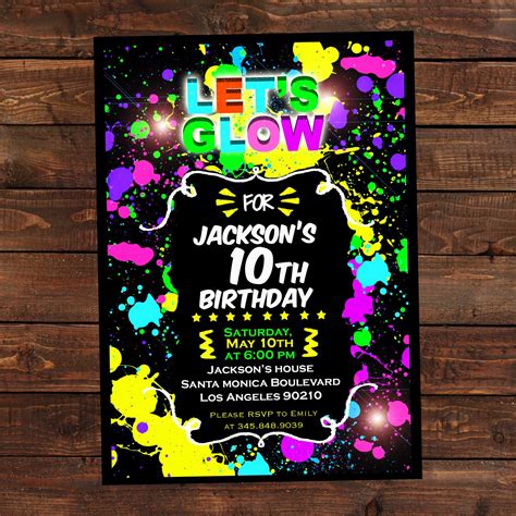 Free Printable Glow In The Dark Party Invitations Printable Templates