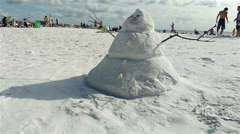 Florida Snowman Makes Appearance On Siesta Key Your Observer