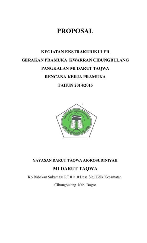 Contoh Proposal Pengajuan Dana Kegiatan Pramuka