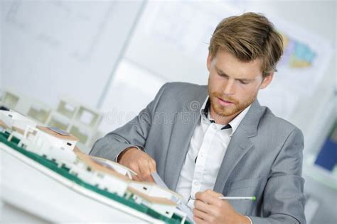 Architect At Work In Office Stock Image Image Of Adult Investment