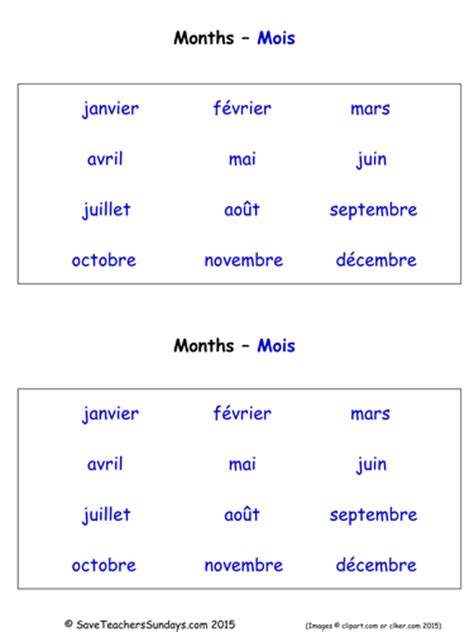 Months In French Ks2 Worksheets Activities And Flashcards Teaching