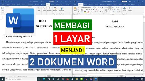 Cara Membagi Layar Microsoft Word Menjadi 2 Dua Dokumen Word